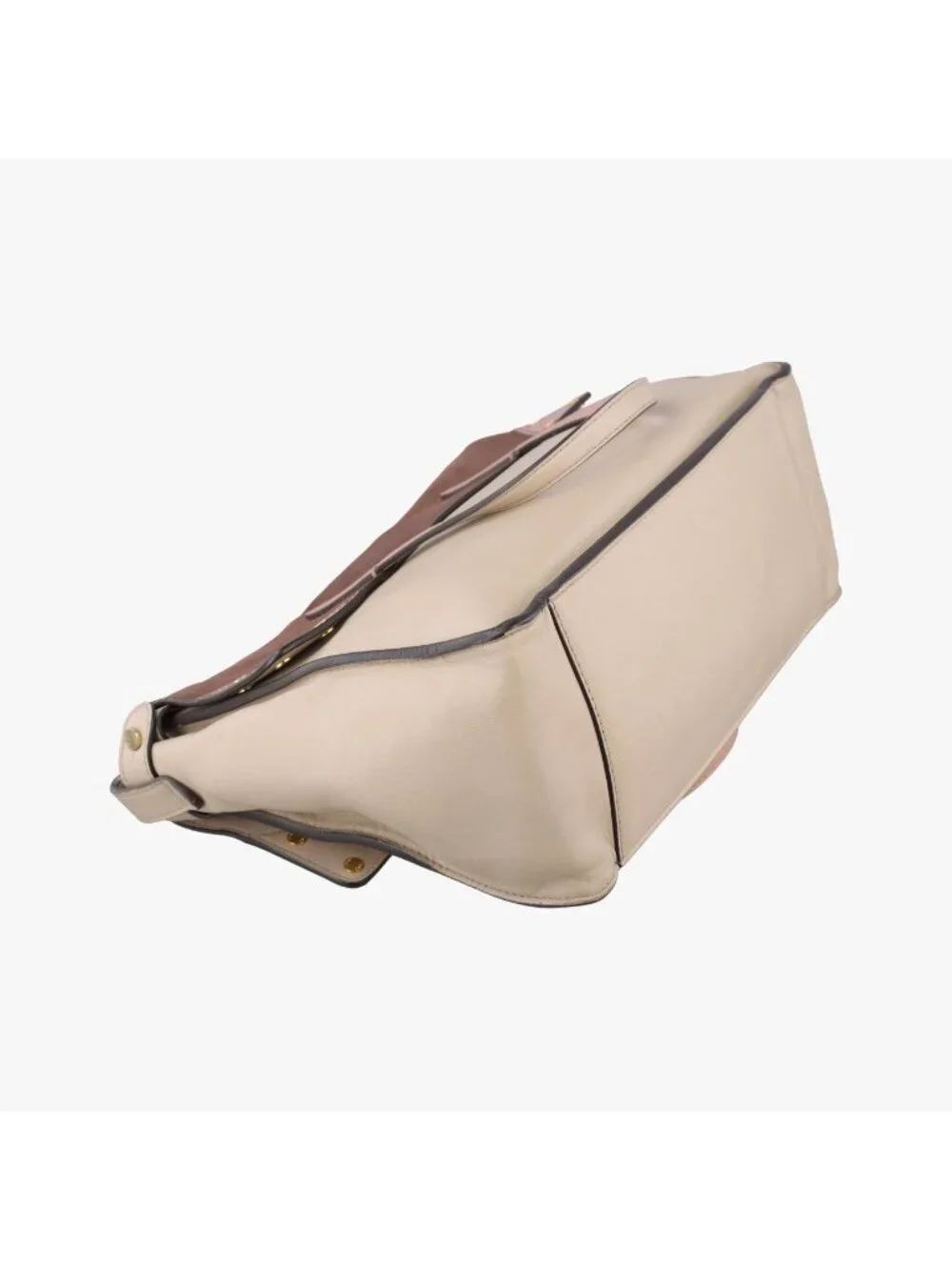 Fendi Flip Beige Pink Brown Leather Shoulder
